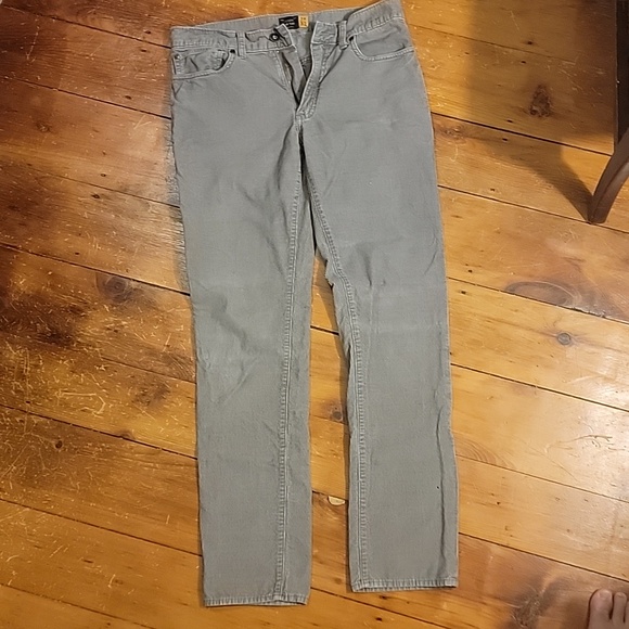 Grey Slim Corduroy Pants - Picture 1 of 6